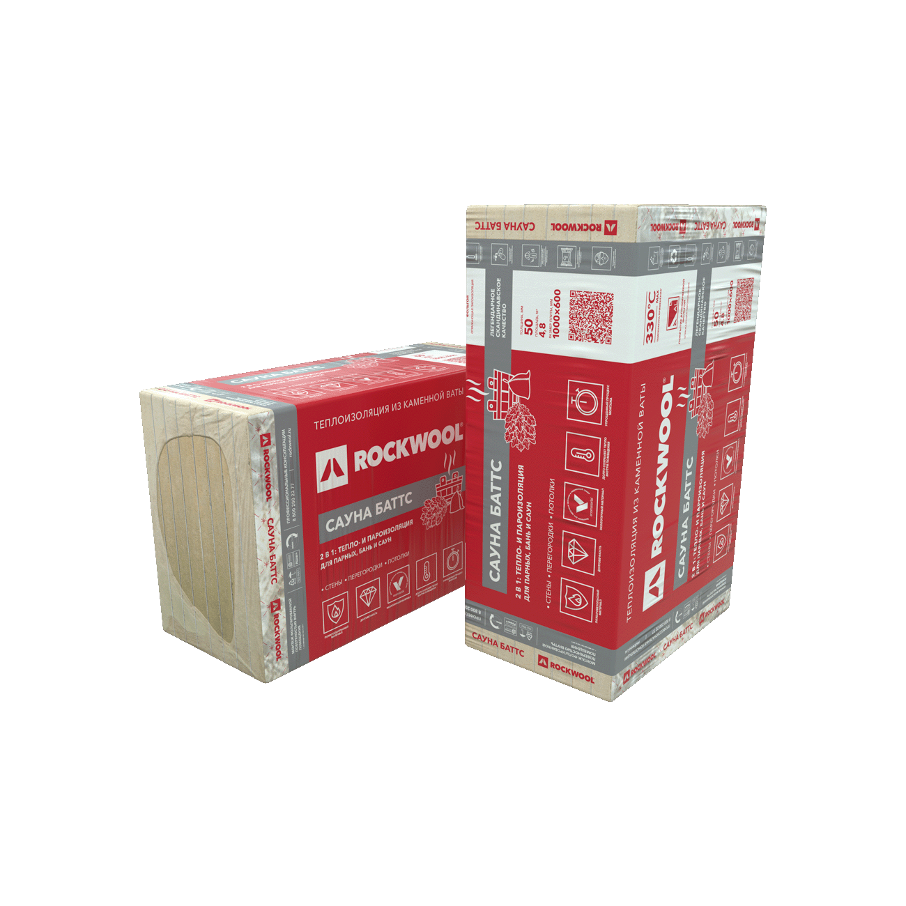 Утеплитель ROCKWOOL Сауна Баттс 50*600*1000